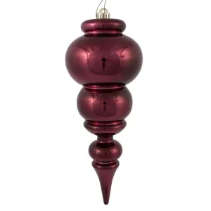 14" Burgundy Shiny Finial Ornament