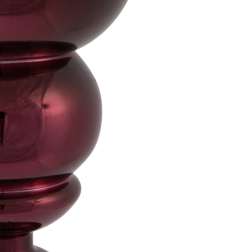 14" Burgundy Shiny Finial Ornament