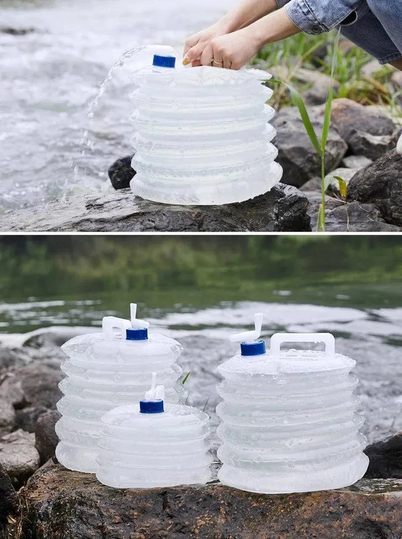 5-15L Capacity Car Collapsible Outdoor Water Bucket Portable Driving Water Tank Container Faucet ведро For Camping Picnic Hiking