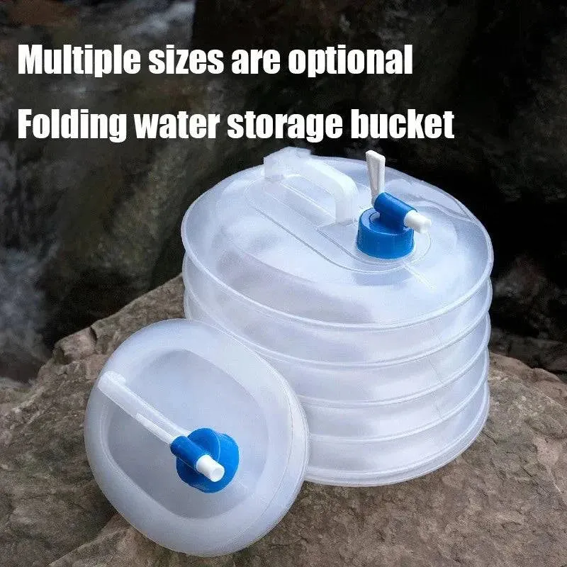 5-15L Capacity Car Collapsible Outdoor Water Bucket Portable Driving Water Tank Container Faucet ведро For Camping Picnic Hiking