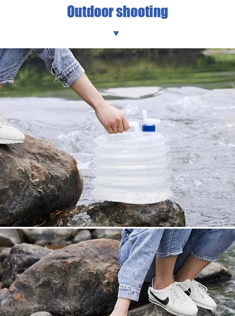 5-15L Capacity Car Collapsible Outdoor Water Bucket Portable Driving Water Tank Container Faucet ведро For Camping Picnic Hiking