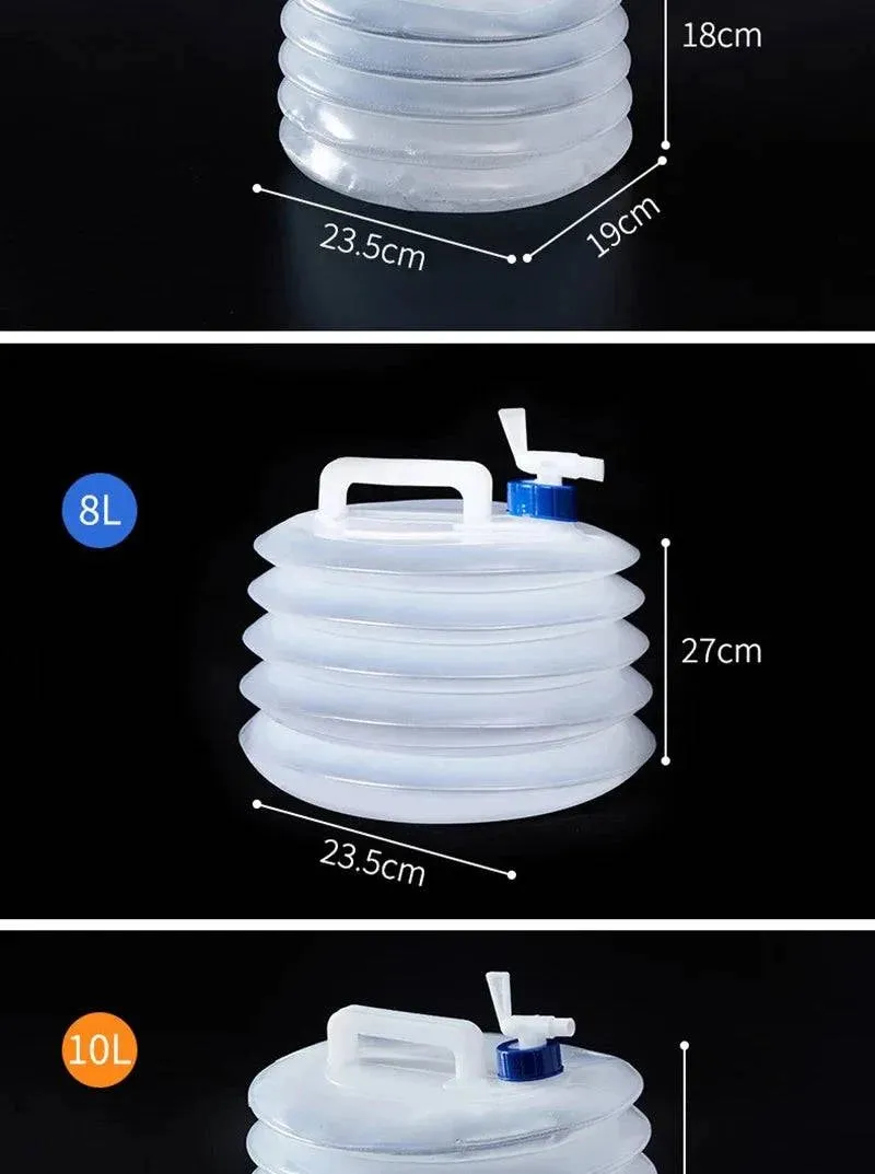 5-15L Capacity Car Collapsible Outdoor Water Bucket Portable Driving Water Tank Container Faucet ведро For Camping Picnic Hiking