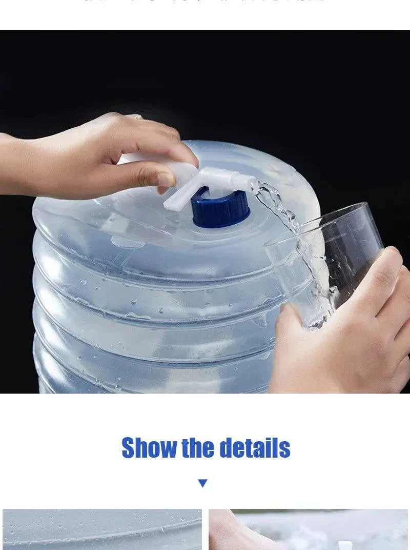 5-15L Capacity Car Collapsible Outdoor Water Bucket Portable Driving Water Tank Container Faucet ведро For Camping Picnic Hiking