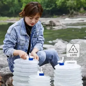 5-15L Capacity Car Collapsible Outdoor Water Bucket Portable Driving Water Tank Container Faucet ведро For Camping Picnic Hiking