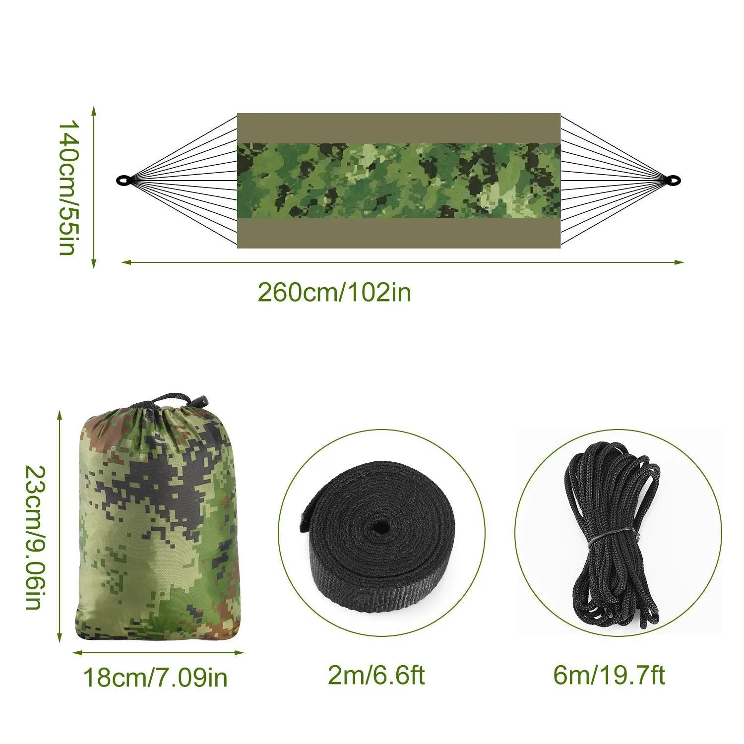 600lbs Load 2 Persons Hammock with Mosquito Net
