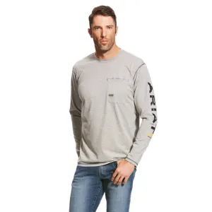 Ariat Men's Rebar Workman Logo in Heather Grey