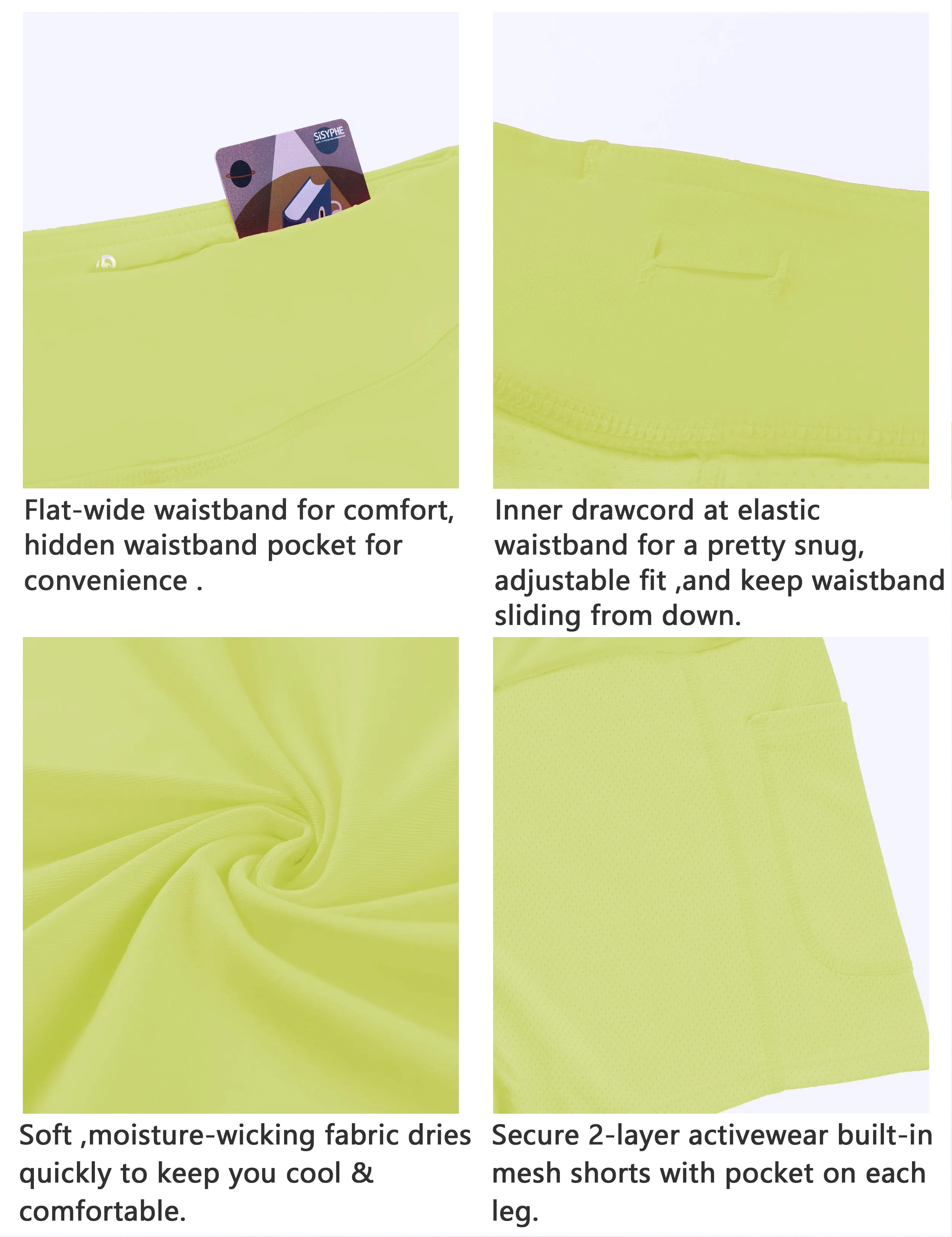 Athletic Tennis Golf Skort with Pockets Shorts neonyellow_Jogging