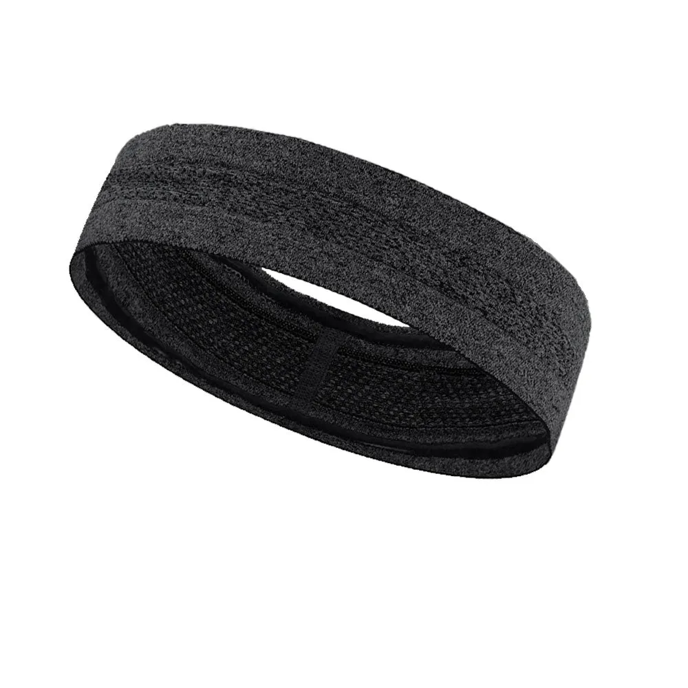 Breathable Fitness Sweatband (One-Size) Elastic Sports Headband Non-slip for running / workout / jogging - Black