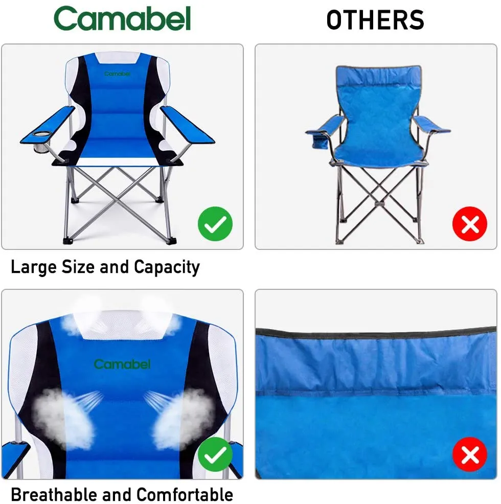Camabel Folding Camping Chairs Outdoor Lawn Chair Foldable Sports Chair Lightweight Model No. ET062