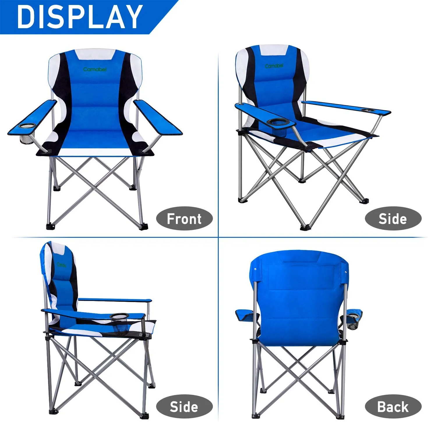 Camabel Folding Camping Chairs Outdoor Lawn Chair Foldable Sports Chair Lightweight Model No. ET062