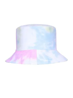FabSeasons Multi Color Tie-Dye Reversible Bucket Hats: Blue-Pink-White