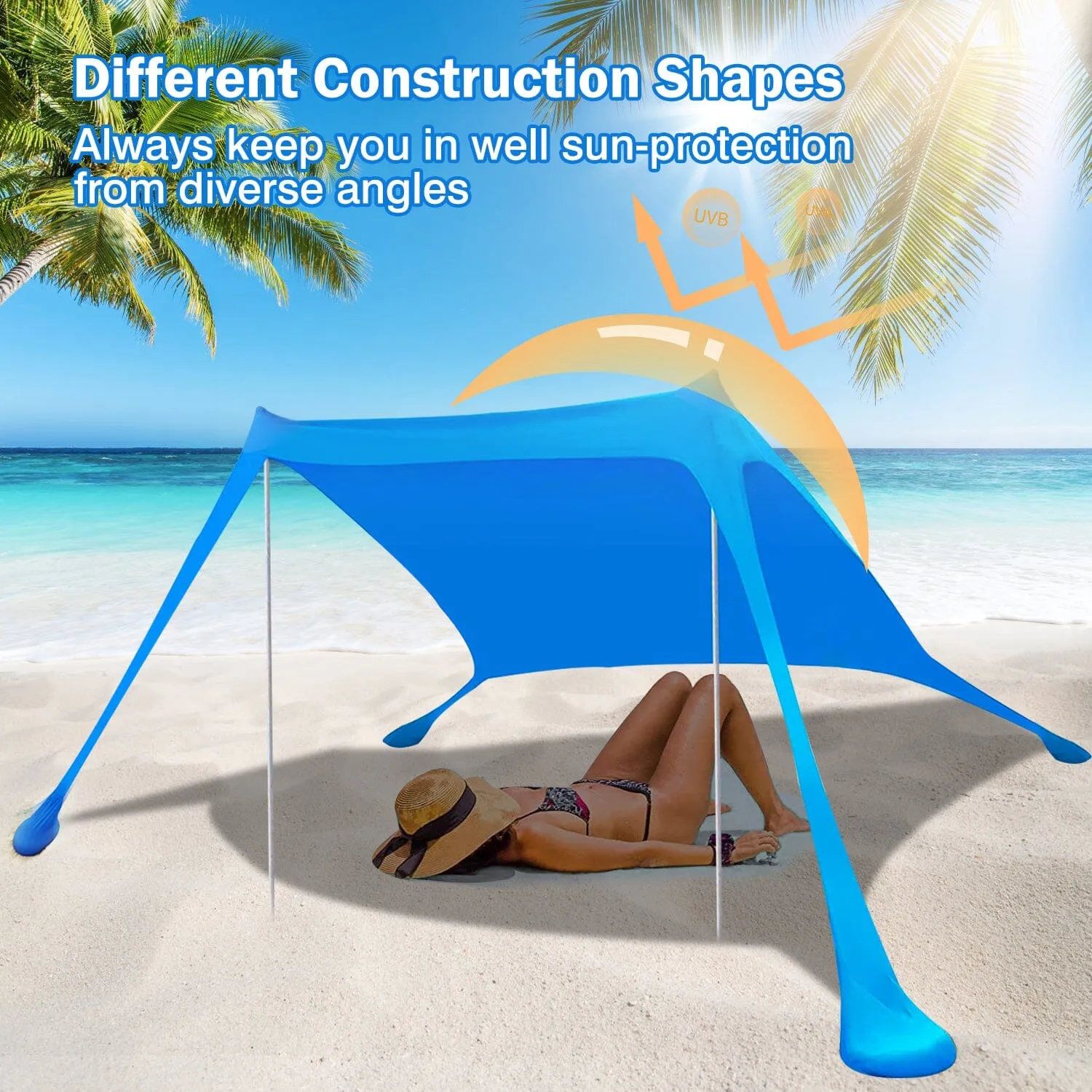Foldable Beach Canopy Tent Collapsible Shade