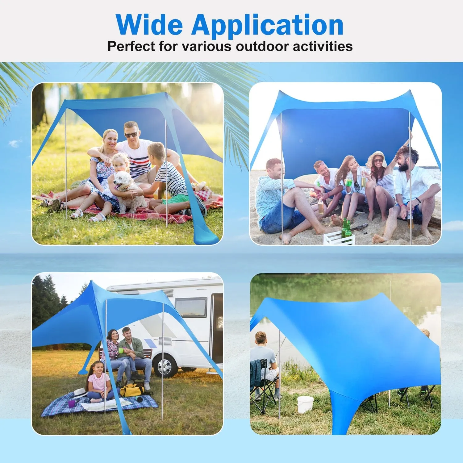 Foldable Beach Canopy Tent Collapsible Shade