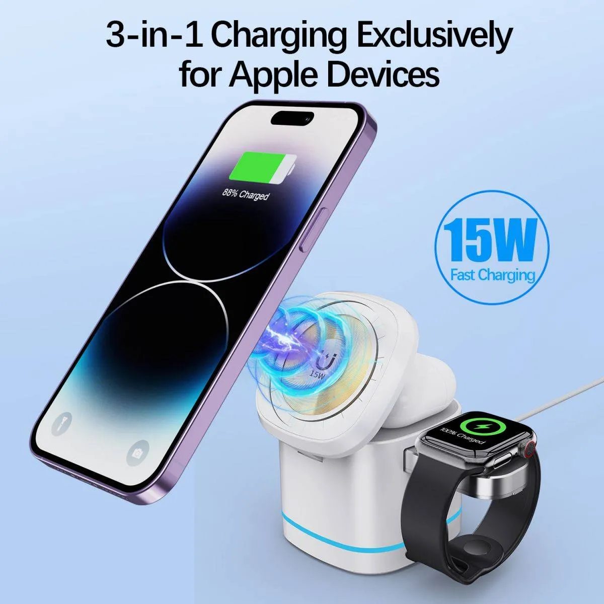 H32 Magsafe 3 in 1 Wireless Charger