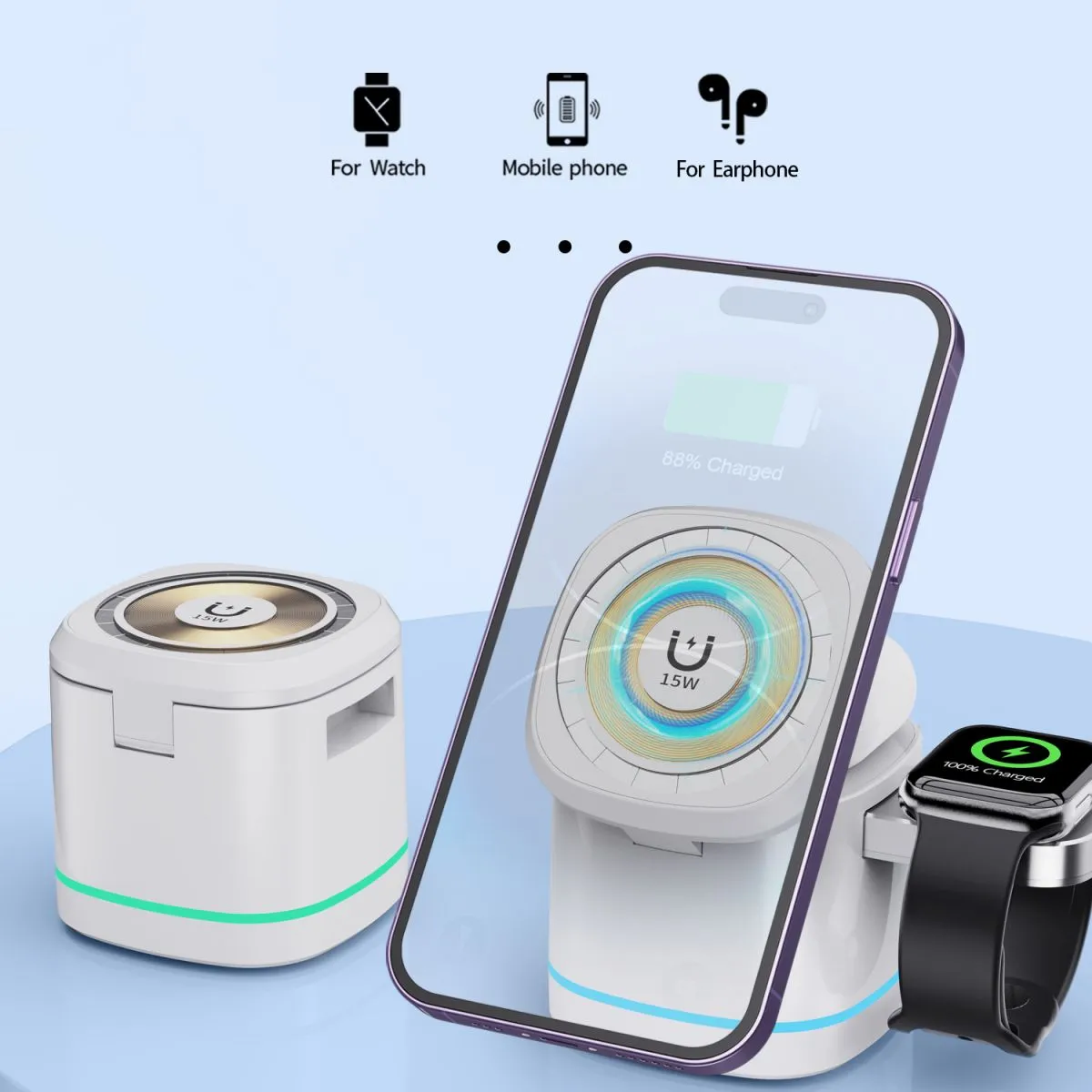 H32 Magsafe 3 in 1 Wireless Charger