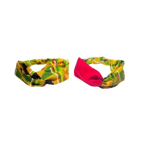 Kente Red Twisted Front Headbands