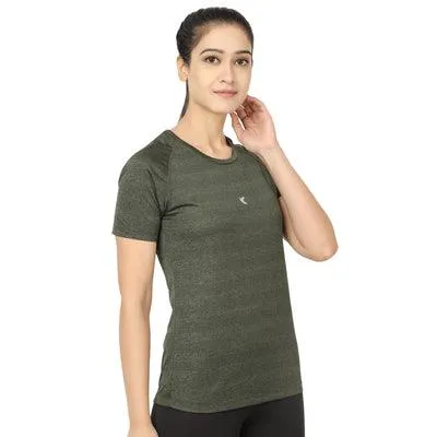 Kronos Raglan Grindle Striper | Women's | Olive | KIBI Sports