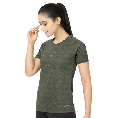 Kronos Raglan Grindle Striper | Women's | Olive | KIBI Sports