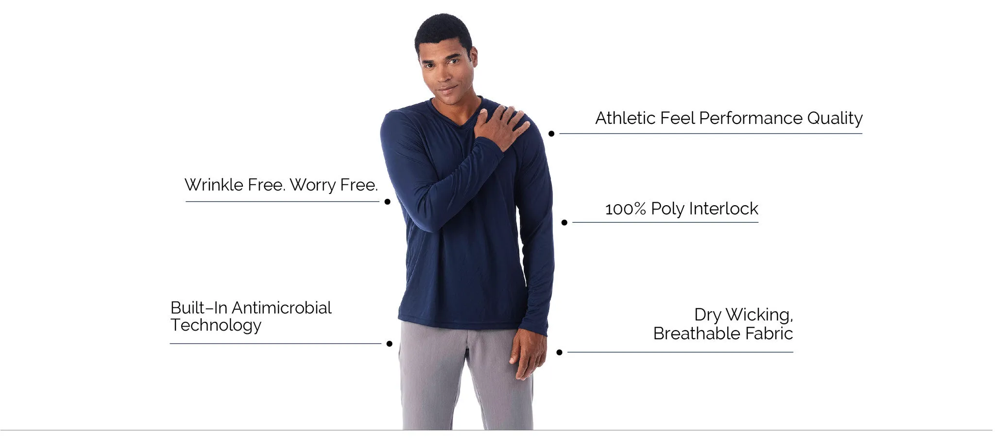 Men's "Under Scrub" Long Sleeve T-Shirt - Navy Blue
