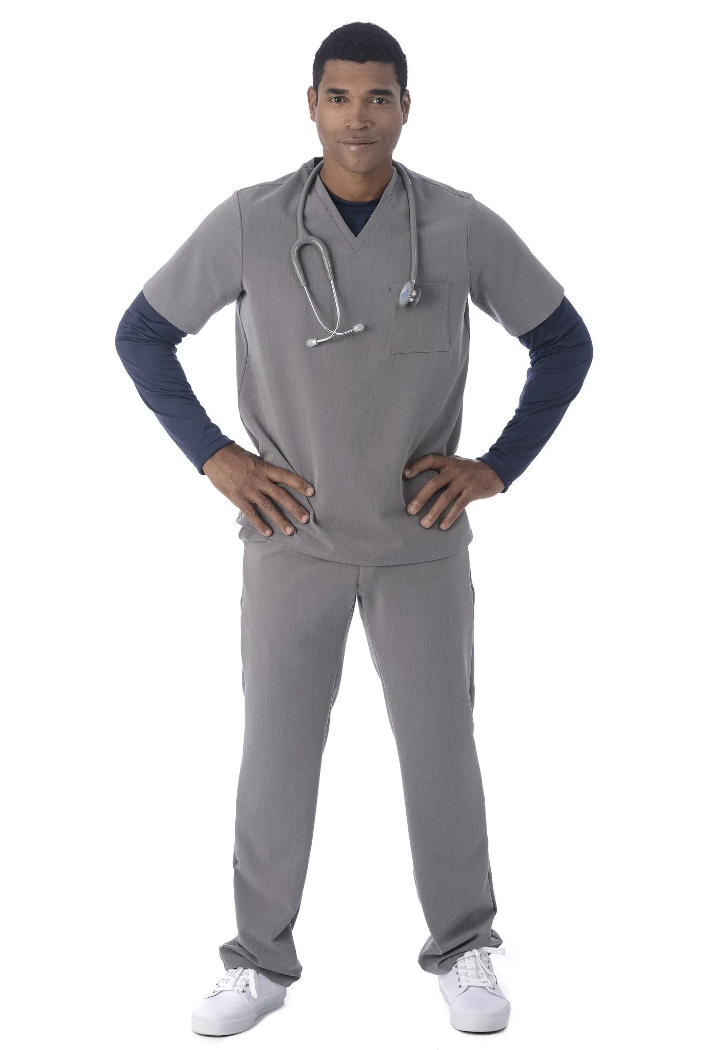 Men's "Under Scrub" Long Sleeve T-Shirt - Navy Blue