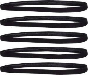 Minkissy 5Pcs Non Slip Yoga Hair Band Stretchy Workout Headband Athletic Hair Accessories for Football Basketball Soccer Tennis Yoga Golf White