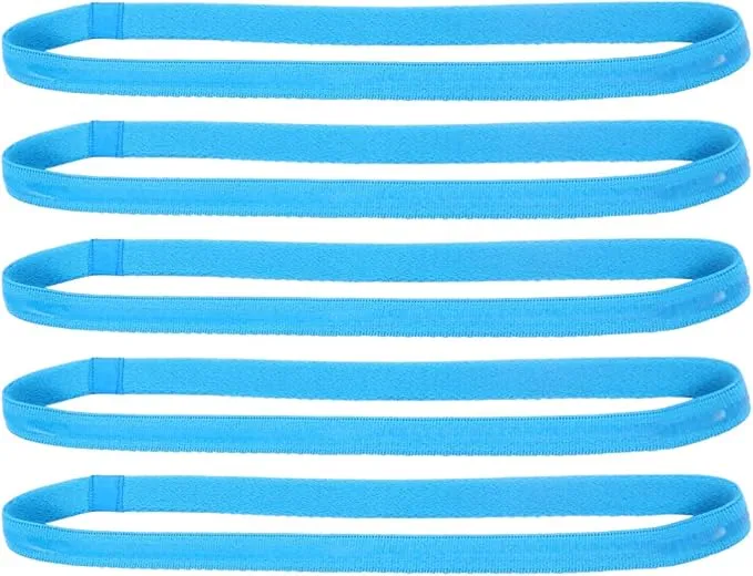 Minkissy 5Pcs Non Slip Yoga Hair Band Stretchy Workout Headband Athletic Hair Accessories for Football Basketball Soccer Tennis Yoga Golf White