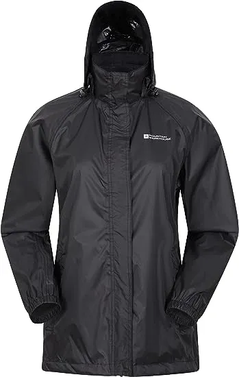 Mountain Warehouse Pakka Womens Waterproof Packable Jacket - Foldaway Hood Jacket, Ladies Coat, Lightweight Rain Jacket - For Spring Summer, Walking, Travelling