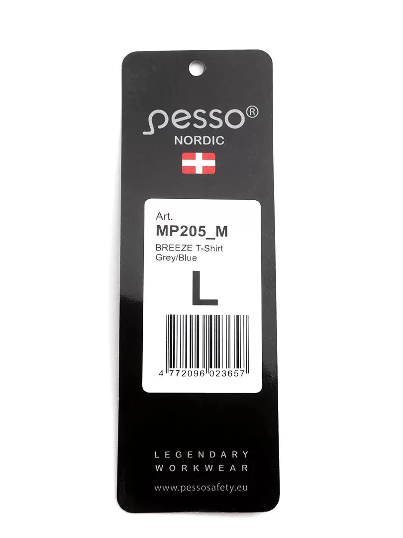 MP205_M, T-SHIRT PESSO BREEZE, GREY-BLUE