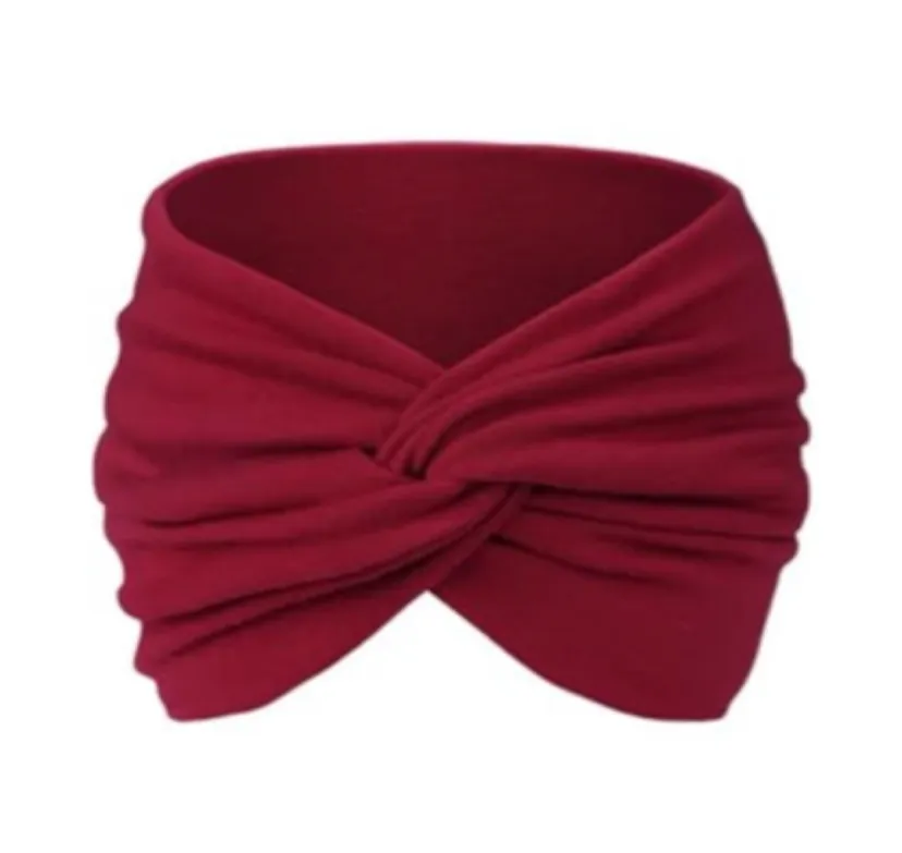 Red Wide Twist Turban Headband Ear Warmer