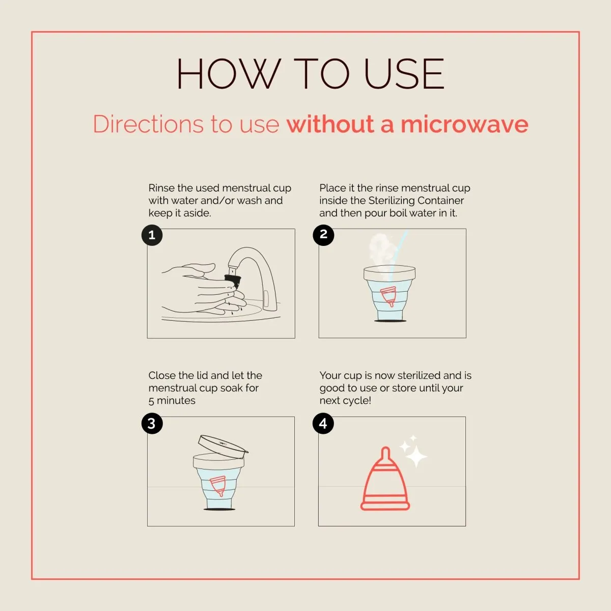 Reusable Menstrual Cup Sterilizing Container