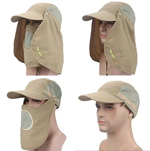 UV 30  Sun Hat with Neck Protection Flap and Mask