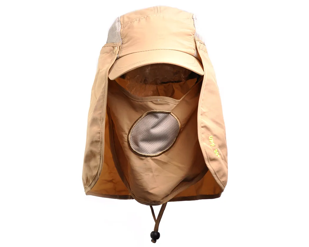 UV 30  Sun Hat with Neck Protection Flap and Mask