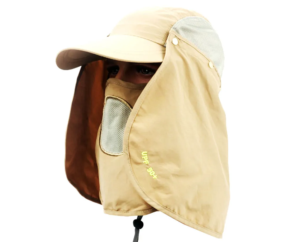 UV 30  Sun Hat with Neck Protection Flap and Mask
