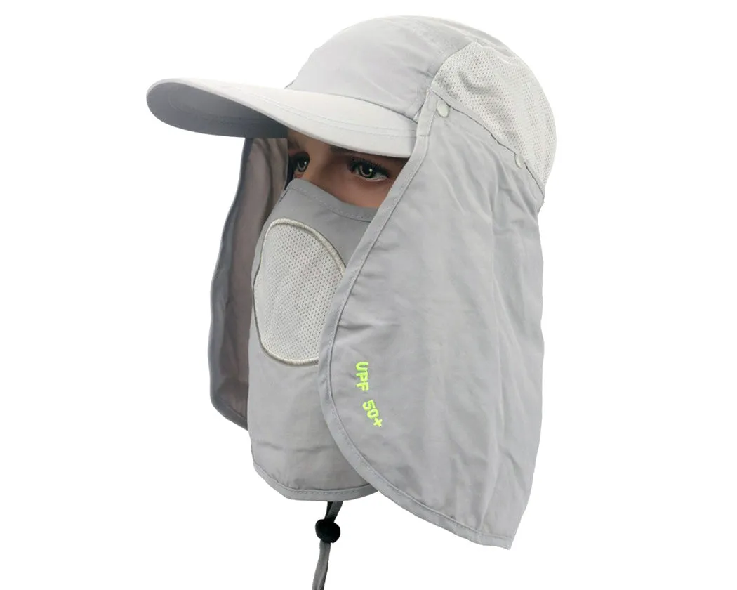 UV 30  Sun Hat with Neck Protection Flap and Mask